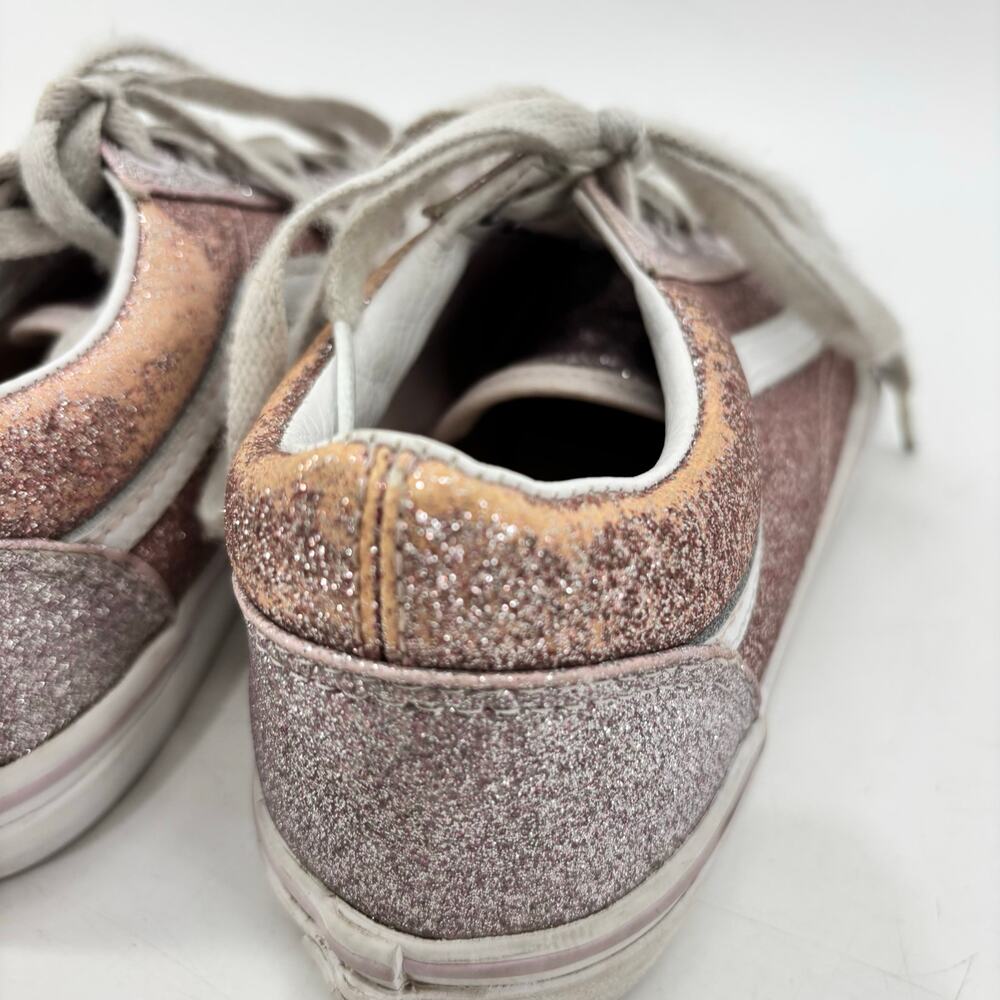 Vans Girls Size 3.5 US Juniors Pink Glitter Lace Up Casual Sneakers - Picture 10 of 14